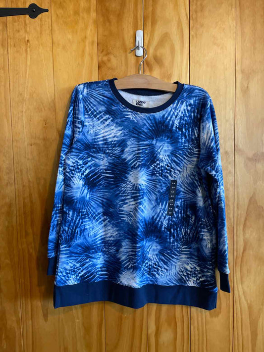 Size PS Lands End Blue Print Women's Sweater & Sweatshirt