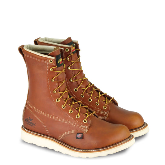 Thorogood 804-4364 Men's American Heritage 8 Tobacco-Tanned Leather Plain Toe MAXWear Wedge™ Steel Safety Toe Work Boot